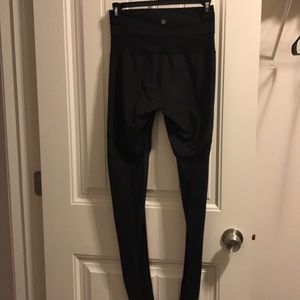 Black mesh lulu pants